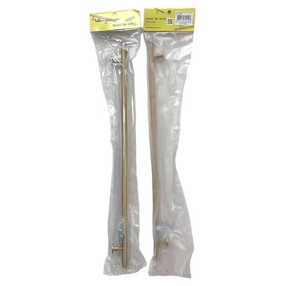 NIB - Solid Brass Cabinet Pull Handle - Round Bar Series - 18" - Set of 2 - Picture 3 of 3